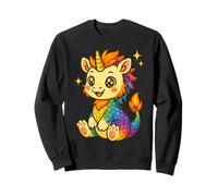 Bonita Criatura mítica híbrida, dragón arcoíris, Unicornio, Kawaii Sudadera