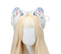 Bonita diadema con lazo, decoración de aro para el pelo para adultos, cosplay, transmisión en vivo, fiesta de Pascua, lindas diademas para mujer, lindas diademas para lavar la cara