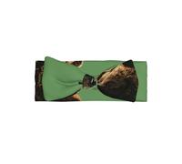 Bonita diadema con lazo para bebé, adorable oso viendo desde una distancia, perfecta para niñas de 0 a 6 meses