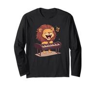 Bonita diversión de piano con un león rugiente para los amantes del violín Manga Larga