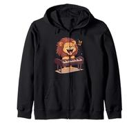 Bonita diversión de piano con un león rugiente para los amantes del violín Sudadera con Capucha