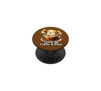 Bonita empuñadura para teléfono Espresso Dog Coffee Lover PopSockets PopGrip Adhesivo