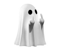 Bonita estatua de fantasma, decoración de Halloween, figura de espíritu de dedo medio, fantasmas espeluznantes, figura fantasma de Halloween, decoración de horror, estantería decorativa para salón,