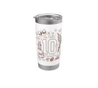 Bonita fiesta de cumpleaños otoñal de The Fall I Turned 10 Vaso térmico de acero inoxidable de doble pared