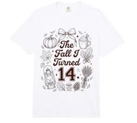 Bonita Fiesta de cumpleaños otoñal de The Fall I Turned 14 Comfort Colors Adult Heavyweight T-Shirt