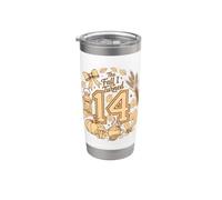 Bonita fiesta de cumpleaños otoñal de The Fall I Turned 14 Vaso térmico de acero inoxidable de doble pared