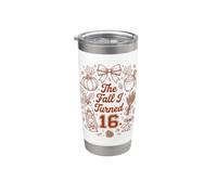 Bonita fiesta de cumpleaños otoñal de The Fall I Turned 16 Vaso térmico de acero inoxidable de doble pared