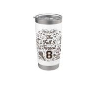 Bonita fiesta de cumpleaños otoñal de The Fall I Turned 8 Vaso térmico de acero inoxidable de doble pared