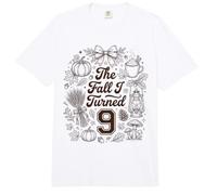 Bonita Fiesta de cumpleaños otoñal de The Fall I Turned 9 Comfort Colors Adult Heavyweight T-Shirt