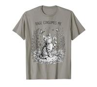 Bonita Flor de Gatito Graciosa Que la Rabia me Consume Camiseta