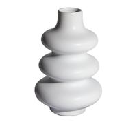 Bonita Florero de cerámica, diseño círculo único Blanco, decoración Mesa Sencilla Decoraciones para estanterías