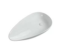Bonita Fregadero de cerámica blanca for baño, lavabos modernos, porcelana sobre encimera, cuenco cómodo(Medio)