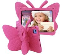 Bonita funda de mariposa para Apple iPad (A16) de 11ª generación de 11 pulgadas (2025), iPad de 10.9 pulgadas (2022), funda de espuma EVA de dibujos animados 3D a prueba de golpes para niñas, rosa
