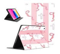 Bonita funda estética para iPad (A16) de 11ª generación de 11 pulgadas 2025/10ª 2022 de 11.9 pulgadas, diseño de lazo floral con lazo de cruz de Jesús para niñas y mujeres, funda protectora de piel
