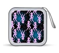 Bonita funda organizadora para CD con diseño de niña astronauta volando en el espacio, 40 capacidades, colección de DVD, bolsa de almacenamiento para coche, hogar, viajes