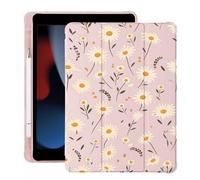 Bonita Funda para iPad Air de 11 Pulgadas M2 2024 (6ª generación) con Soporte para lápices, Apagado y Encendido automático, Cubierta Trasera de TPU Suave de Cuero Rosa