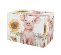 Bonita funda para jaula de mascotas Happy Pig con lados enrollables, resistente al agua, para jaula de perro, pequeña