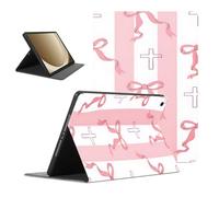 Bonita funda para tablet Samsung Galaxy Tab A9+/A9 Plus de 11 pulgadas SM-X210/X215/X216, diseño de lazo floral de Jesús Cruz Pastel con lazo para niñas y mujeres, funda protectora para tablet con