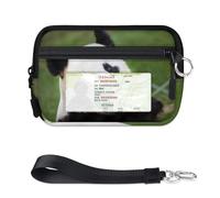 Bonita funda para tarjetas de panda gigante con cremallera para mujeres y hombres, con ventana de identificación, bonita cartera de panda gigante, portátil, ligera, pequeña, con cremallera