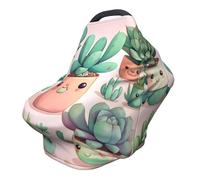 Bonita funda versátil para silla de paseo con estampado completo de plantas suculentas, especialmente diseñada para tu bebé
