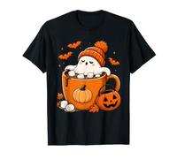 Bonita Gorra con Forma de pompón para baño, Chocolate Caliente y Naranja, Spooky Ghost Camiseta