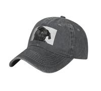 Bonita gorra de béisbol con diseño de perro carlino negro, ala curvada, ajustable, para deportes al aire libre, compras, camping