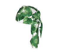 Bonita gorra de ciclismo transpirable con hojas de palma verde, absorbe la humedad, para uso táctico de paintball