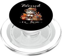 Bonita Gorra y Gatito Blanco Vintage de Blessed Is Best para otoño y otoño PopSockets PopGrip para MagSafe