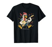 Bonita Guitarra de Pollo rodante para los Amantes del Rock'n Roll Camiseta