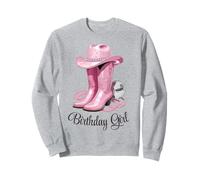 Bonita Idea de Traje de Fiesta de Vaca Rosa con Texto en inglés Birthday Girl Sudadera