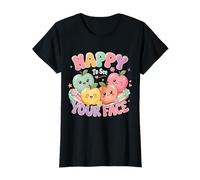 Bonita ilustración de Apple Teacher en Colores Pastel con Forma de Happy To See Your Face Camiseta