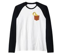 Bonita jirafa en el bolsillo para amantes de los animales de jirafa de vida silvestre Camiseta Manga Raglan