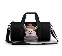Bonita llama en invierno, pequeña bolsa de gimnasio, bolso de mano deportivo con correa para el hombro para hombres y mujeres.