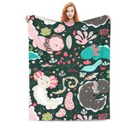 Bonita manta de ajolote, regalos para adultos y niños para sala de estar, ropa de cama, sofá, suave, cálida, ligera, acogedora, colorida, decoración de Navidad, 50 x 60 pulgadas