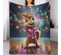 Bonita manta de ardilla, manta cálida, manta suave y cómoda, manta de franela para sofá, manta de forro polar, colcha (100 x 130 cm)