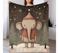Bonita manta de elefante de Navidad para niños, manta esponjosa de fácil cuidado, para mamá y papá, adecuada para todas las estaciones, aniversario, boda, día de San Valentín, 180 x 200 cm