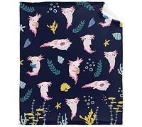 Bonita manta de franela suave de terciopelo de felpa personalizada con diseño de ajolote, mullida, cálida, acogedora, suave, antibolitas, para niños, 40 x 50 pulgadas