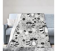 Bonita manta de mapache súper suave y cálida para sofá, dormitorio, sofá, oficina, coche, manta de felpa de franela acogedora para todas las estaciones para niñas, niños y adultos, 60 x 50 pulgadas
