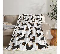 Bonita manta de perro salchicha, regalo para niños y adultos, manta de franela ultrasuave y acogedora, manta de forro polar mullida para sofá, cama, sala de estar, decoración de 60 x 80 pulgadas