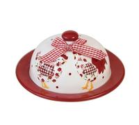 Bonita mantequera redonda con tapa y diseño de lazo en relieve for decorar el hogar, ideal for repostería, postres vajilla Para La Cocina