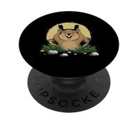 Bonita marioneta de Groundhog Shadow, Divertido Día de la Marmota PopSockets PopGrip Adhesivo