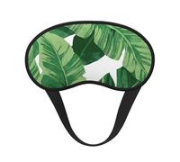 Bonita máscara de dormir con estampado de hojas de palma verde para personas que duermen de lado, bonita máscara opaca para ojos para el hogar o viajes