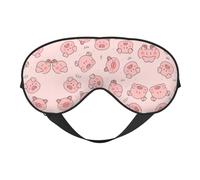 Bonita máscara de ojo de cerdo, máscara de ojos opaca, unisex, cubre ojos para dormir con correas ajustables, máscara de ojos de viaje