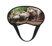 Bonita máscara de ojos con borde negro con estampado de nutria, con buen efecto de sombreado, es una opción ideal para viajes, meditación, etc