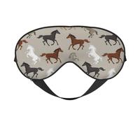 Bonita máscara de ojos con estampado de caballo y correa ajustable, para siesta, noche, viajes, camping, yoga y relajación