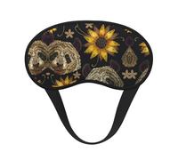 Bonita máscara de ojos con estampado de girasol y panda con borde negro, con buen efecto de sombreado, es una opción ideal para viajes, meditación, etc
