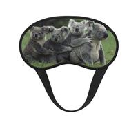 Bonita máscara de ojos con estampado de oso koala con borde negro, con buen efecto de sombreado, es una opción ideal para viajes, meditación, etc
