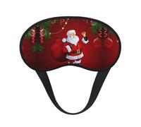 Bonita máscara de ojos con estampado de Papá Noel con borde negro, con buen efecto de sombreado, es una opción ideal para viajes, meditación, etc
