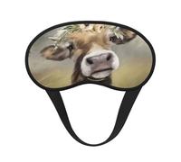 Bonita máscara de ojos con estampado de vaca, borde negro, con buen efecto de sombreado, es una opción ideal para viajes, meditación, etc
