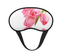 Bonita máscara de ojos con estampado floral rosa con borde negro, con buen efecto de sombreado, es una opción ideal para viajes, meditación, etc